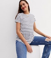 New Look Maternity White Stripe Short Sleeve T-Shirt